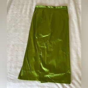 Hugo Buscati Vibrant Green Satin Skirt
